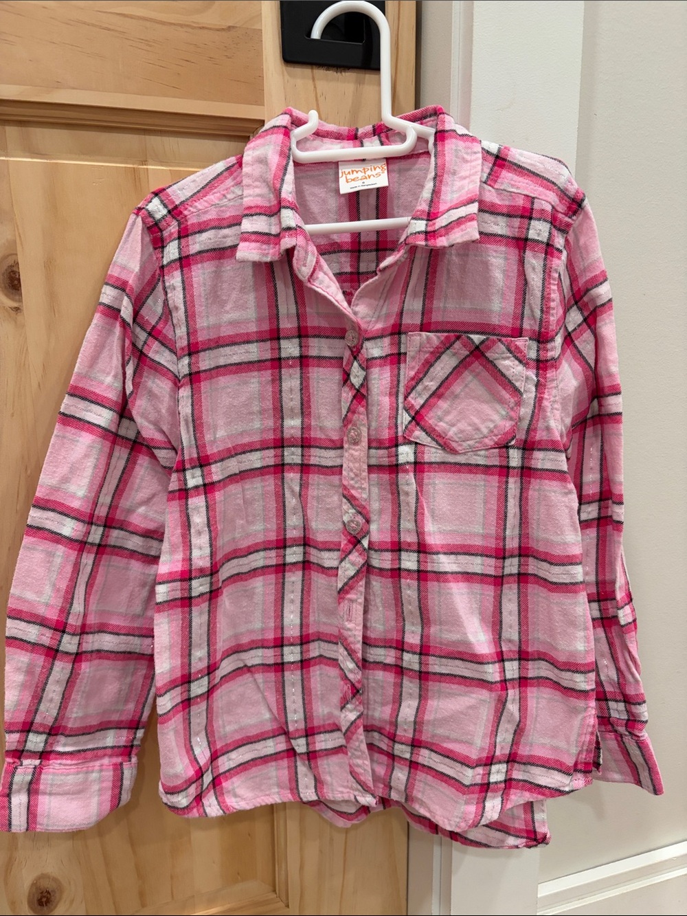 Jumping Bean long sleeve pink plaid top